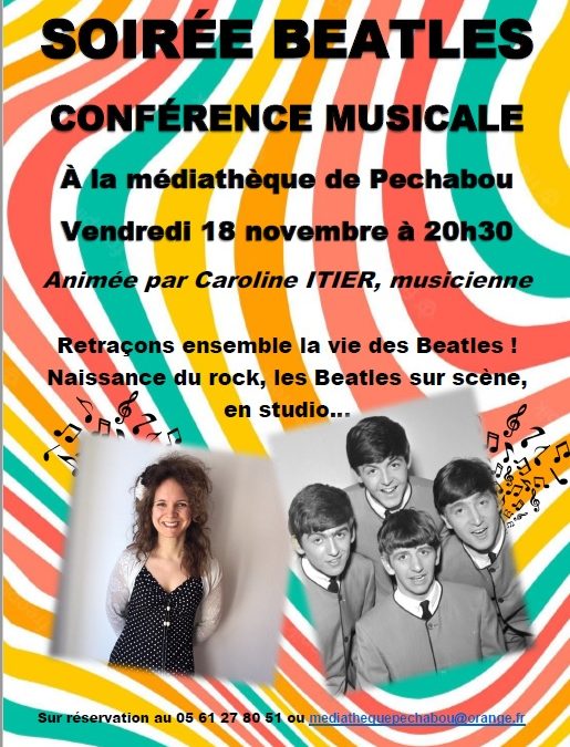 Conférence musicale Beatles – vendredi 18 novembre 2022 à 20h30