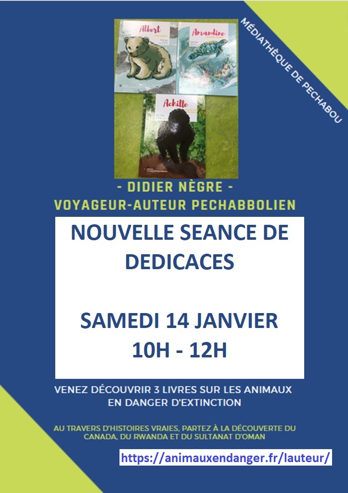 Affiche dédicaces Didier Nègre 14012023 Médiathèque