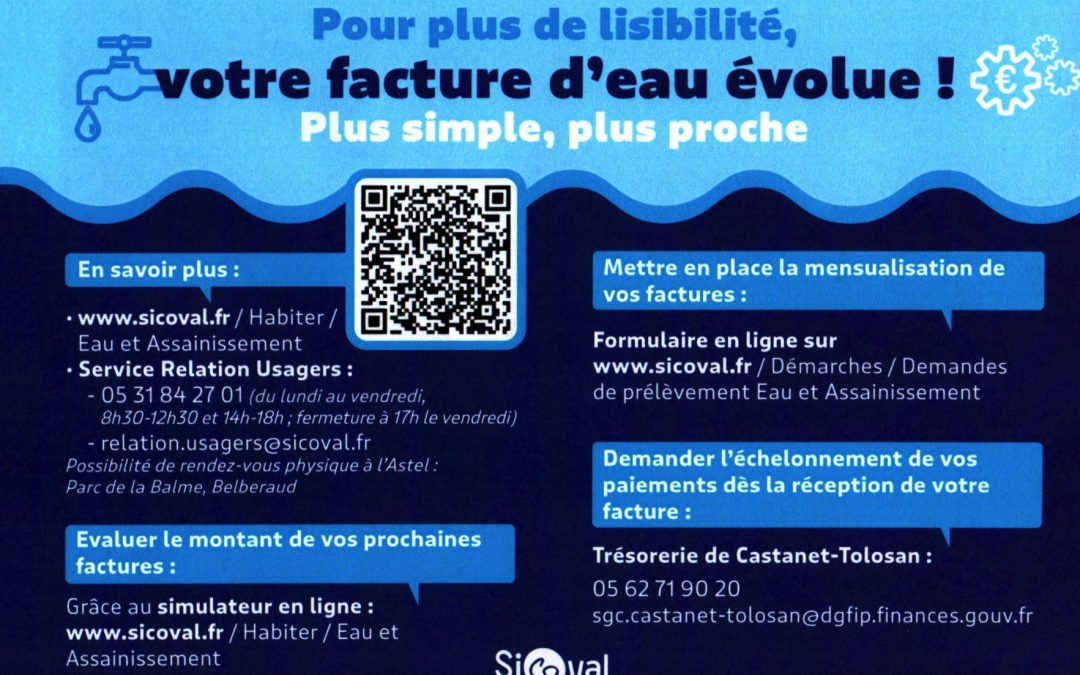 Votre facture d’eau évolue