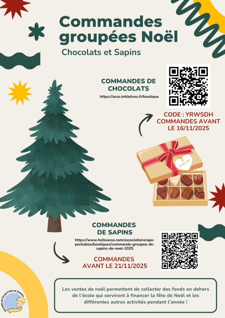 Affiche sapins chocolats